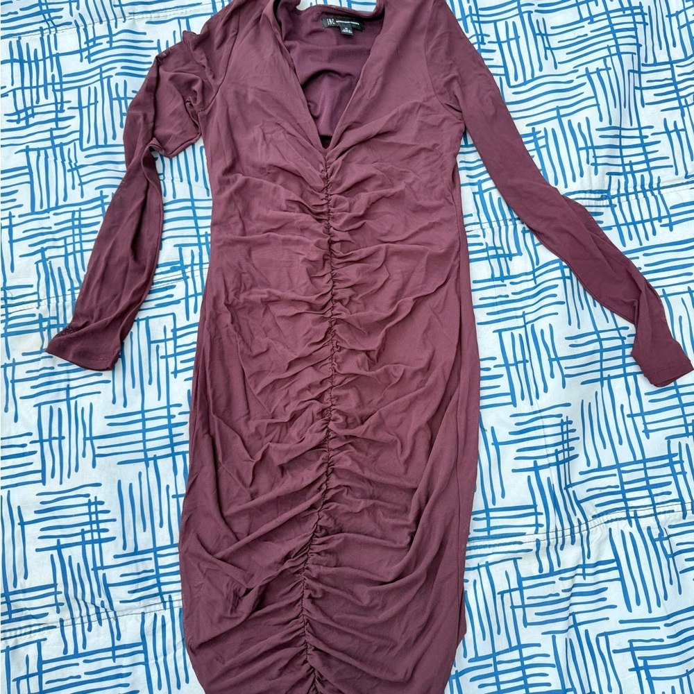 Elegant Ruched Purple Dress